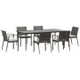 Juego comedor jardín 7 piezas y cojines ratán sintético y acero by , Garden sets - Ref: Foro24-3186981, Price: 606,17 €, Disc...