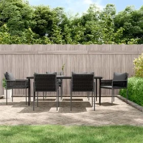 Juego comedor jardín 7 piezas y cojines ratán sintético y acero by , Garden sets - Ref: Foro24-3187063, Price: 663,08 €, Disc...