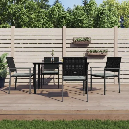 Juego comedor jardín 5 piezas y cojines ratán sintético y acero by , Garden sets - Ref: Foro24-3187021, Price: 299,89 €, Disc...