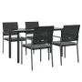 Juego comedor jardín 5 piezas y cojines ratán sintético y acero by , Garden sets - Ref: Foro24-3187021, Price: 299,89 €, Disc...