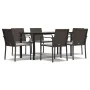 Juego comedor jardín 7 piezas y cojines ratán sintético y acero de , Conjuntos de jardín - Ref: Foro24-3186962, Precio: 406,1...