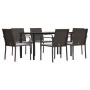Juego comedor jardín 7 piezas y cojines ratán sintético y acero de , Conjuntos de jardín - Ref: Foro24-3186962, Precio: 406,1...