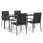 Juego de comedor para jardín 5 piezas acero y textilene negro von , Gartensets - Ref: Foro24-3187037, Preis: 320,18 €, Rabatt: %