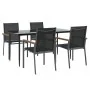 Juego de comedor para jardín 5 piezas acero y textilene negro von , Gartensets - Ref: Foro24-3187037, Preis: 320,18 €, Rabatt: %