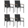Juego de comedor para jardín 5 piezas acero y textilene negro von , Gartensets - Ref: Foro24-3187037, Preis: 320,18 €, Rabatt: %