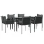 Juego comedor jardín 7 piezas y cojines ratán sintético y acero de , Conjuntos de jardín - Ref: Foro24-3187056, Precio: 604,7...