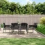 Set comedor jardín 7 pzas y cojines acero ratán sintético negro de , Conjuntos de jardín - Ref: Foro24-3187068, Precio: 555,2...