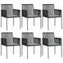 Set comedor jardín 7 pzas y cojines acero ratán sintético negro de , Conjuntos de jardín - Ref: Foro24-3187068, Precio: 555,2...