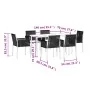 Set comedor jardín 7 pzas y cojines acero ratán sintético negro de , Conjuntos de jardín - Ref: Foro24-3187068, Precio: 555,2...