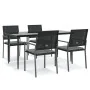 Juego comedor jardín 5 piezas y cojines ratán sintético y acero by , Garden sets - Ref: Foro24-3187009, Price: 318,99 €, Disc...