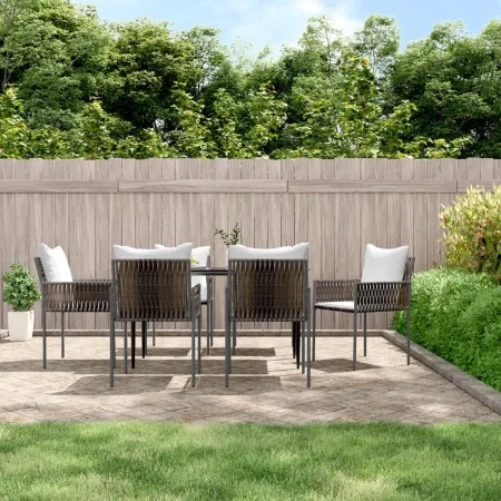 Juego comedor jardín 7 piezas y cojines ratán sintético y acero von , Gartensets - Ref: Foro24-3187054, Preis: 556,49 €, Raba...