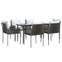 Juego comedor jardín 7 piezas y cojines ratán sintético y acero von , Gartensets - Ref: Foro24-3187054, Preis: 556,49 €, Raba...