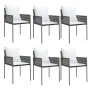 Juego comedor jardín 7 piezas y cojines ratán sintético y acero von , Gartensets - Ref: Foro24-3187054, Preis: 556,49 €, Raba...