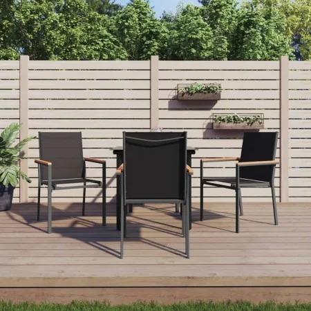 Juego de comedor para jardín 5 piezas acero y textilene negro de , Conjuntos de jardín - Ref: Foro24-3187042, Precio: 297,48 ...