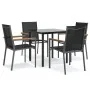 Juego de comedor para jardín 5 piezas acero y textilene negro de , Conjuntos de jardín - Ref: Foro24-3187042, Precio: 297,48 ...