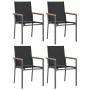 Juego de comedor para jardín 5 piezas acero y textilene negro de , Conjuntos de jardín - Ref: Foro24-3187042, Precio: 297,48 ...