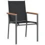 Juego de comedor para jardín 5 piezas acero y textilene negro de , Conjuntos de jardín - Ref: Foro24-3187042, Precio: 297,48 ...