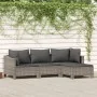 Set de muebles de jardín 4 pzas y cojines ratán sintético gris de , Conjuntos de jardín - Ref: Foro24-3187269, Precio: 350,54...