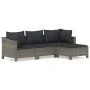 Set de muebles de jardín 4 pzas y cojines ratán sintético gris de , Conjuntos de jardín - Ref: Foro24-3187269, Precio: 350,54...