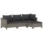 Set de muebles de jardín 4 pzas y cojines ratán sintético gris de , Conjuntos de jardín - Ref: Foro24-3187269, Precio: 350,54...