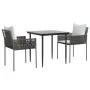 Juego comedor jardín 3 piezas y cojines ratán sintético y acero de , Conjuntos de jardín - Ref: Foro24-3187049, Precio: 256,1...