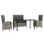 Juego de comedor de jardín 4 piezas con cojines ratán PE gris by , Garden sets - Ref: Foro24-3203507, Price: 582,88 €, Discou...