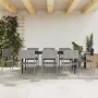 Juego de comedor jardín 9 pzas ratán sintético acero gris negro de , Conjuntos de jardín - Ref: Foro24-3203295, Precio: 392,3...