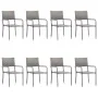 Juego de comedor jardín 9 pzas ratán sintético acero gris negro de , Conjuntos de jardín - Ref: Foro24-3203295, Precio: 392,3...