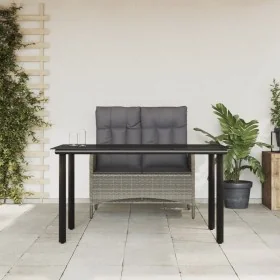 Juego de comedor jardín 2 pzas con cojines ratán sintético gris by , Garden sets - Ref: Foro24-3203505, Price: 283,44 €, Disc...