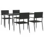 Juego de comedor de jardín 5 pzas ratán sintético y acero negro von , Gartensets - Ref: Foro24-3203276, Preis: 234,50 €, Raba...