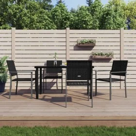 Juego de comedor para jardín 5 piezas ratán sintético y acero von , Gartensets - Ref: Foro24-3187023, Preis: 275,11 €, Rabatt: %