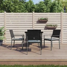 Juego comedor jardín 5 piezas y cojines ratán sintético y acero de , Conjuntos de jardín - Ref: Foro24-3187002, Precio: 279,9...