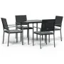 Juego comedor jardín 5 piezas y cojines ratán sintético y acero de , Conjuntos de jardín - Ref: Foro24-3187002, Precio: 281,2...