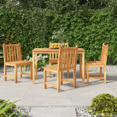 Juego de comedor para jardín 5 piezas madera maciza de teca de , Conjuntos de jardín - Ref: Foro24-3157148, Precio: 607,04 €,...