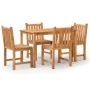 Juego de comedor para jardín 5 piezas madera maciza de teca de , Conjuntos de jardín - Ref: Foro24-3157148, Precio: 607,04 €,...