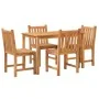 Juego de comedor para jardín 5 piezas madera maciza de teca de , Conjuntos de jardín - Ref: Foro24-3157148, Precio: 607,04 €,...