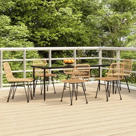 Juego de comedor de jardín 7 piezas ratán sintético von , Gartensets - Ref: Foro24-3157878, Preis: 702,93 €, Rabatt: %