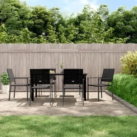 Juego de comedor para jardín 7 piezas ratán sintético y acero by , Garden sets - Ref: Foro24-3187028, Price: 365,95 €, Discou...