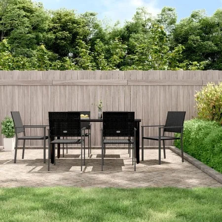 Juego de comedor para jardín 7 piezas ratán sintético y acero von , Gartensets - Ref: Foro24-3187028, Preis: 365,95 €, Rabatt: %