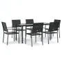 Juego de comedor para jardín 7 piezas ratán sintético y acero von , Gartensets - Ref: Foro24-3187028, Preis: 365,95 €, Rabatt: %