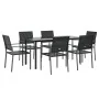 Juego de comedor para jardín 7 piezas ratán sintético y acero von , Gartensets - Ref: Foro24-3187028, Preis: 365,95 €, Rabatt: %