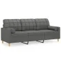 Sofá de 3 plazas con cojines tela gris oscuro 180 cm by , Sofas - Ref: Foro24-3200791, Price: 319,09 €, Discount: %