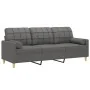 Sofá de 3 plazas con cojines tela gris oscuro 180 cm by , Sofas - Ref: Foro24-3200791, Price: 319,09 €, Discount: %