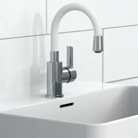 EISL Grifo monomando de lavabo FLEXO blanco cromado by , Faucets - Ref: Foro24-446452, Price: 85,10 €, Discount: %