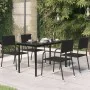 Mesa de comedor de jardín acero y vidrio negra 140x70x74 cm de , Mesas de jardín - Ref: Foro24-318747, Precio: 140,97 €, Desc...