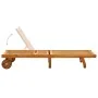 Tumbona de jardín con cojín madera maciza de acacia de , Tumbonas - Ref: Foro24-3061352, Precio: 208,59 €, Descuento: %