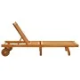Tumbona de jardín con cojín madera maciza de acacia de , Tumbonas - Ref: Foro24-3061350, Precio: 208,59 €, Descuento: %