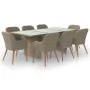 Juego de comedor para jardín 9 piezas ratán sintético marrón de , Conjuntos de jardín - Ref: Foro24-3059487, Precio: 1,00 €, ...