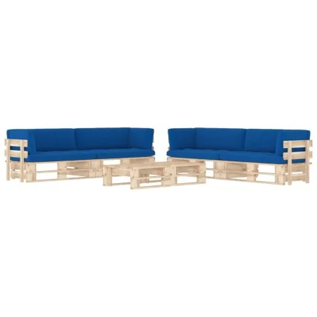 Muebles de palets 6 pzas y cojines madera pino impregnada | Foro24.es | Tu tienda online para hogar, jardín y más Foro24.es