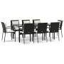 Set de comedor de jardín 9 pzas y cojines ratán sintético negro de , Conjuntos de jardín - Ref: Foro24-3185100, Precio: 806,4...